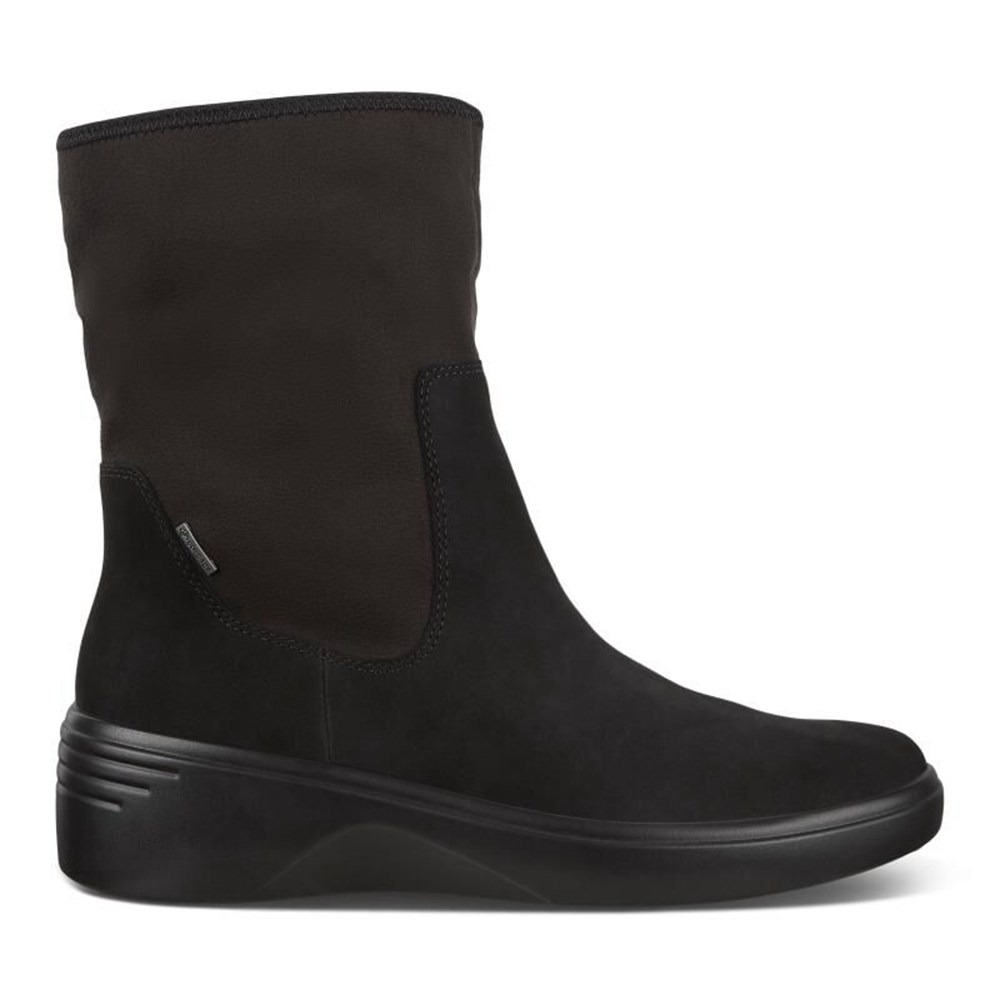 Botas Mujer - ECCO Soft 7 Wedge Mid - Negros - BRY168329